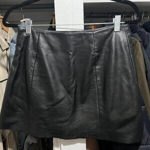 Theory Size 6 Leather Mini Skirt